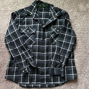 STILLWATER MENS BLACK COTTON FLANNEL Button Up SHIRT